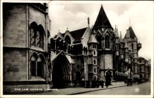 Ak Aldwych London, The Law Courts,   Architektur, schwarz-weiß Fotografie