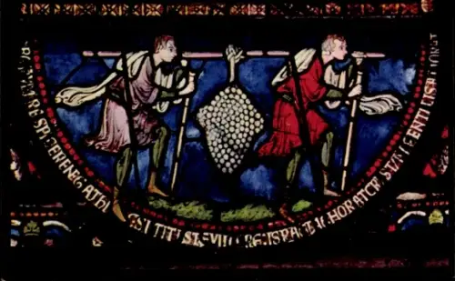 Ak Canterbury Kent England, Buntglasfenster, zwei Spione mit Trauben, biblische Szene, Canterbury