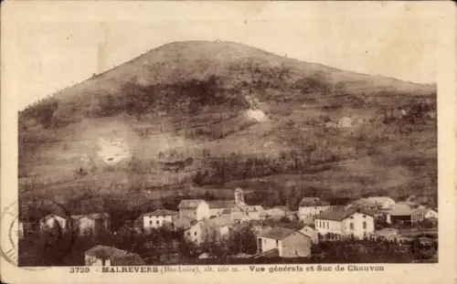 Ak Malrevers Haute Loire, Vue générale et Suc de Chauvon, Gesamtansicht