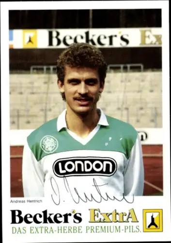 Autogrammkarte Fußballer Andreas Hentrich, FC Homburg, Autogramm