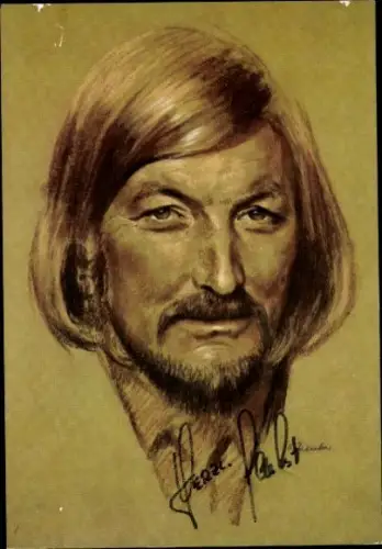Künstler Ak Dirigent James Last, Portrait gezeichnet, Autogramm