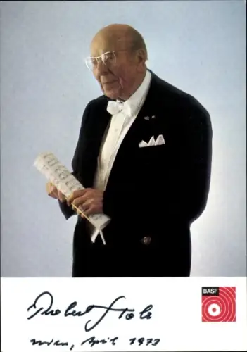 Autogrammkarte Dirigent Robert Stolz, Portrait, Autogramme