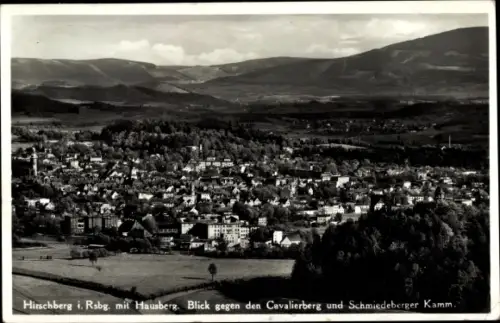 Ak Hirschberg Riesengebirge Schlesien, Blick gegen den Cavalierberg und Schmiedeberger Kamm