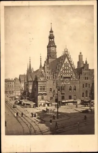 Ak Wrocław Breslau Schlesien, Rathaus