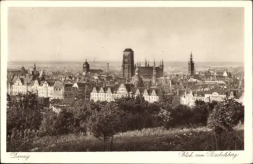 Ak Gdańsk Danzig, Blick vom Bischofsberg