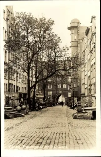 Ak Gdańsk Danzig, Frauengasse mit Sternwarte