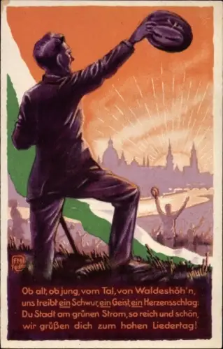 Künstler Ak Dresden, 1. Sächsisches Sängerbundesfest, Juni 1925
