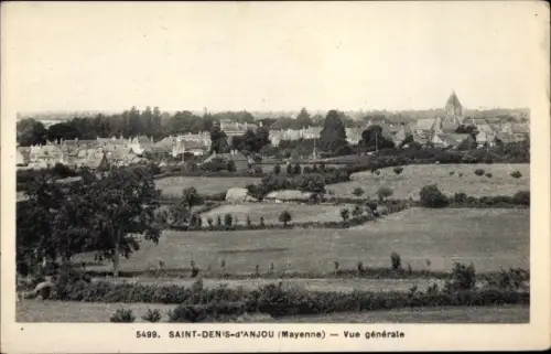 Ak Saint Denis d'Anjou Mayenne, Vue generale