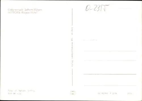 Ak Sassnitz auf Rügen, Mitropa Rügen Hotel