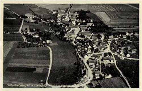 Ak Unterbechingen Lauingen an der Donau Schwäbische Alb, Fliegeraufnahme
