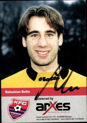 Autogrammkarte Fußballer Sebastian Selke, KFC Uerdingen 05, Autogramm