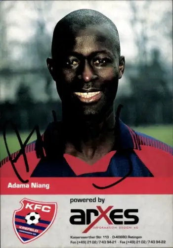 Autogrammkarte Fußballer Adama Niang, KFC Uerdingen 05, Autogramm