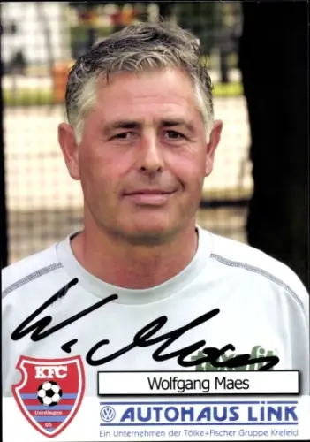 Autogrammkarte Co Trainer Wolfgang Maes, KFC Uerdingen 05, Autogramm
