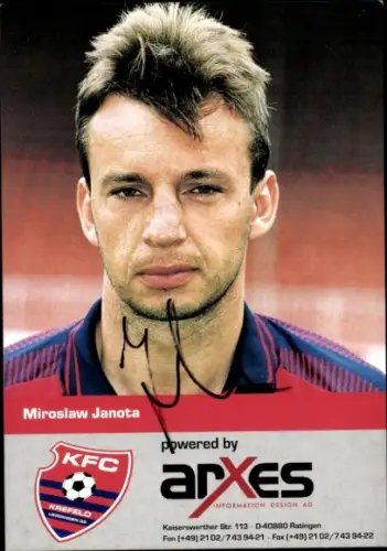 Autogrammkarte Fußballer Miroslaw Janota, KFC Uerdingen 05, Autogramm