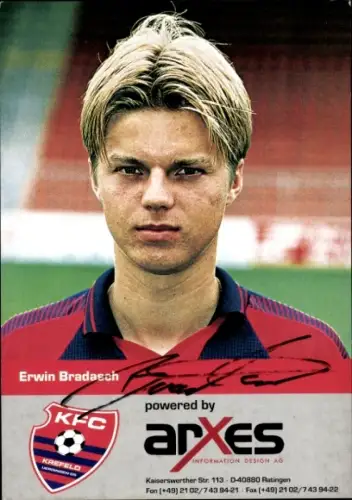 Autogrammkarte Fußballer Erwin Bradasch, KFC Uerdingen 05, Autogramm
