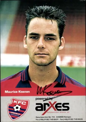 Autogrammkarte Fußballer Maurice Koenen, KFC Uerdingen 05, Autogramm