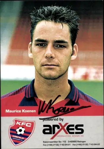 Autogrammkarte Fußballer Maurice Koenen, KFC Uerdingen 05, Autogramm
