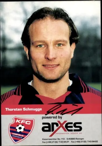 Autogrammkarte Fußballer Thorsten Schmugge, KFC Uerdingen 05, Autogramm