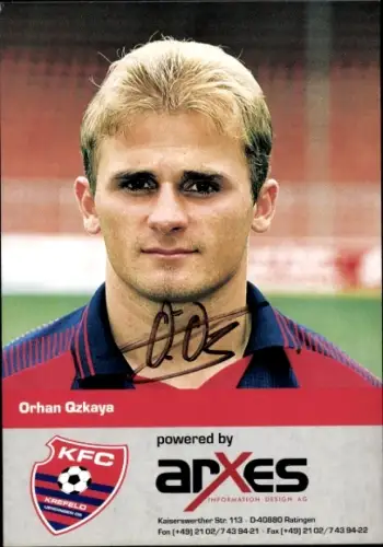 Autogrammkarte Fußballer Orhan Qzkaya, KFC Uerdingen 05, Autogramm