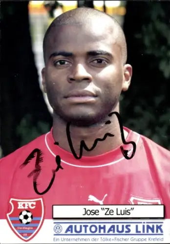 Autogrammkarte Fußballer José Ze Luis, KFC Uerdingen 05, Autogramm