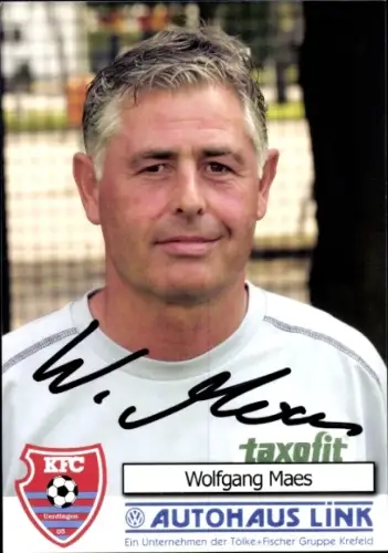 Autogrammkarte Co Trainer Wolfgang Maes, KFC Uerdingen 05, Autogramm