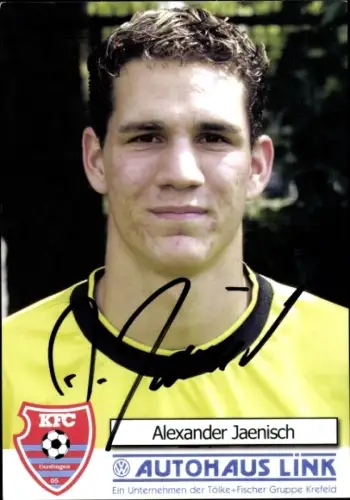 Autogrammkarte Fußballer Alexander Jaenisch, KFC Uerdingen 05, Autogramm