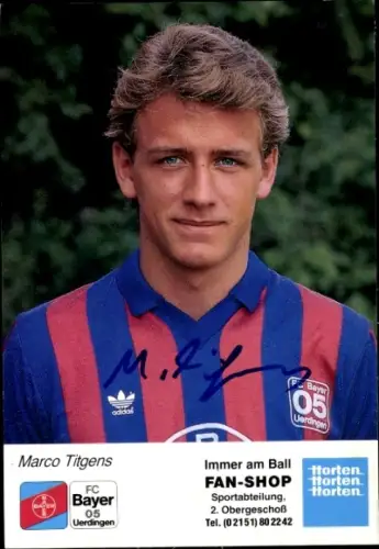 Autogrammkarte Fußballer Marco Titgens, KFC Uerdingen 05, Autogramm
