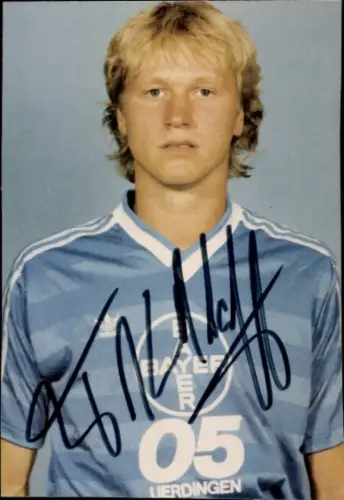 Foto Fußballer Frank Kirchhoff, Portrait, KFC Uerdingen 05, Autogramm