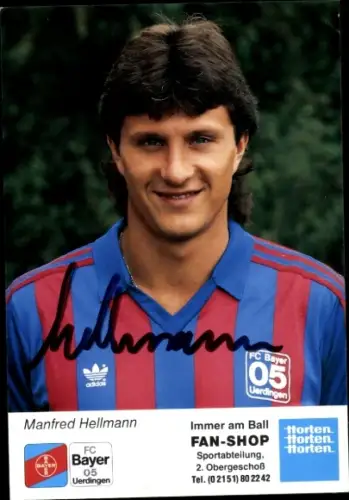 Autogrammkarte Fußballer Manfred Hellmann, KFC Uerdingen 05, Autogramm