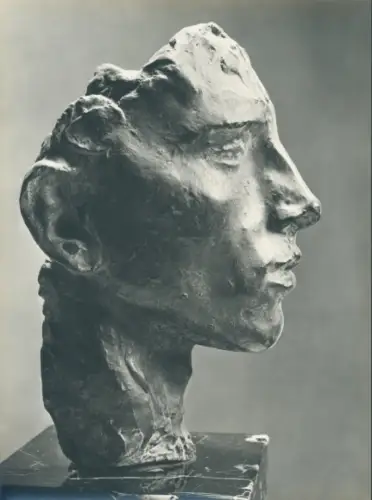 Foto Plastik von Arno Breker, Studie, Bronze, Büste im Profil