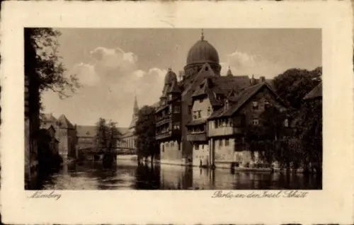 Ak Nürnberg, Insel Schütt, Synagoge