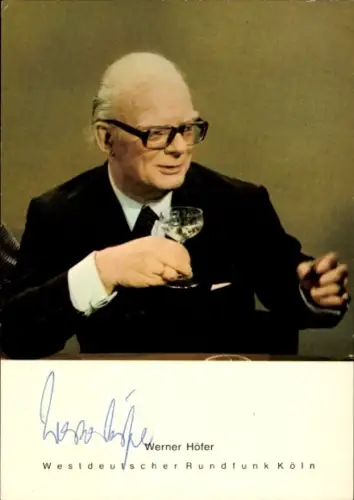 Ak Moderator Werner Höfer, Portrait, Autogramm