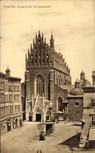 Ak Bielany Kraków Krakau Polen,  Kirche XX Dominikaner, Stadtansicht,  von 1910