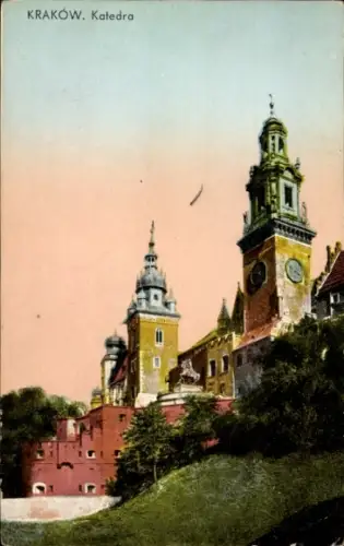 Ak Bielany Kraków Krakau Polen,  Katedra,  Gebäude, Uhrturm, keine Persönlichkeiten
