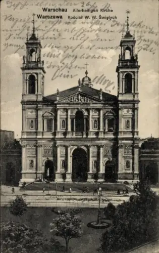 Ak Warszawa Warschau Polen, Allerheiligen Kirche