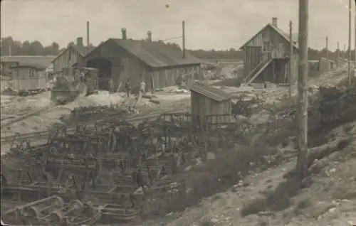 Foto Ak Kohtla Järve Kochtel Türpsal Estland, Bahnhof, Feldbahn, 1. WK