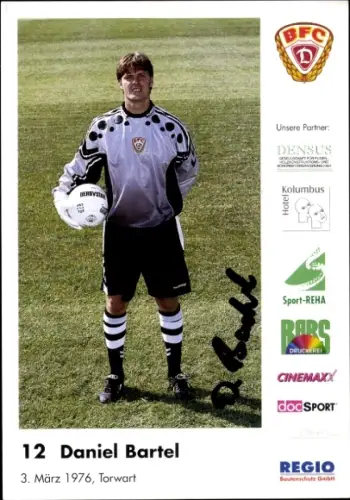 Autogrammkarte Fußballer Daniel Bartel, BFC Dresden, Autogramm