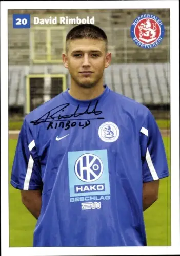 Autogrammkarte Fußballer David Rimbold, SV Wuppertal, Autogramm