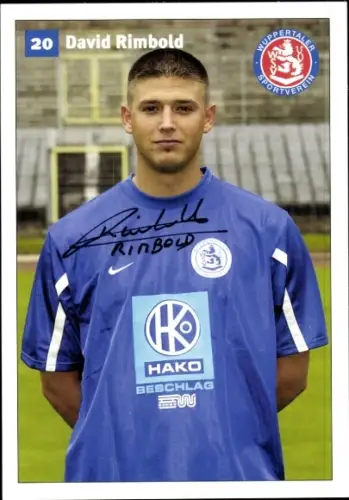 Autogrammkarte Fußballer David Rimbold, SV Wuppertal, Autogramm