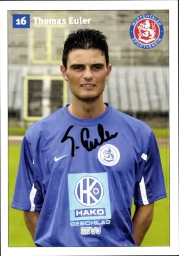 Autogrammkarte Fußballer Thomas Euler, SV Wuppertal, Autogramm