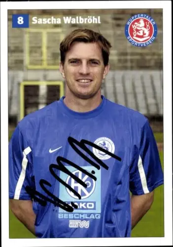 Autogrammkarte Fußballer Sascha Walbröhl, SV Wuppertal, Autogramm