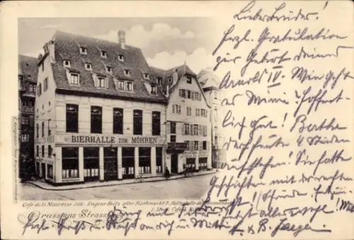 Ak Strasbourg Straßburg Elsass Bas Rhin, Bierhalle zum Möhren