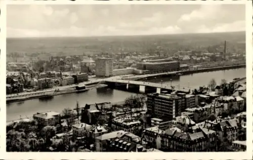 Ak Frankfurt am Main, Friedensbrücke, A.E.G.-Hochhaus