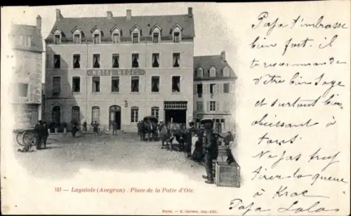 Ak Laguiole Aveyron, Place de la Patte d'Oie, Hôtel Regis