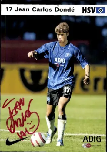 Autogrammkarte Fußballer Jean Carlos Dondé, Hamburger SV, Autogramm