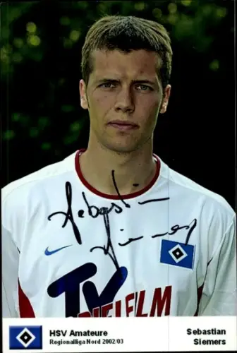 Autogrammkarte Fußballer Sebasian Siemers, Hamburger SV, Autogramm
