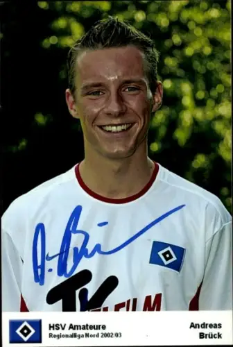 Autogrammkarte Fußballer Andreas Brück, Hamburger SV, Autogramm