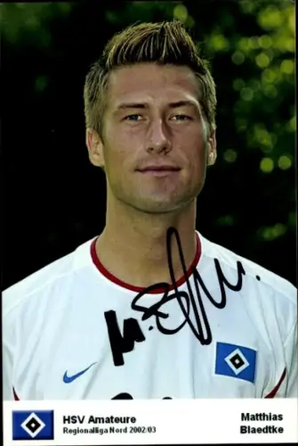 Autogrammkarte Fußballer Matthias Blaedtke, Hamburger SV, Autogramm