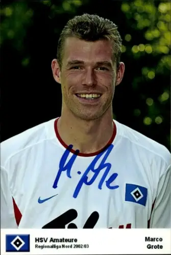 Autogrammkarte Fußballer Marco Grote, Hamburger SV, Autogramm