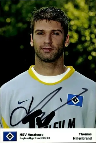 Autogrammkarte Fußballer Thomas Hillenbrand, Hamburger SV, Autogramm
